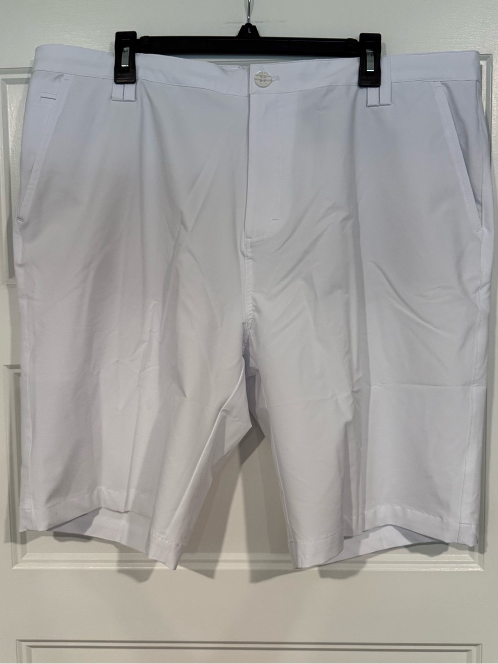 Men's Flat-Front White Performance Shorts